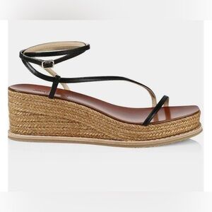 Jimmy Choo Black and Tan Wedge Sandals